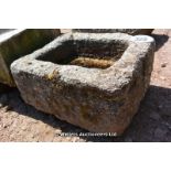 *A CORNISH GRANITE TROUGH, 560 X 460 X 300