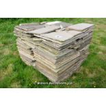 *A PALLET OF WEATHERED INDIAN SANDSTONE CRAZY PAVING, APPROX 25 SQUARE METRES