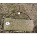 *A GRANITE ROLLER WITH A WROUGHT IRON HANDLE, 780 X 350