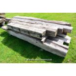 *A SELECTION OF RECLAIMED TEN OAK BEAMS, THE LONGEST 2600