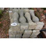*A PALLET OF APPROX NINETEEN RECONSTITUTED STONE BALUSTRADES, 690 HIGH