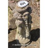 *A RECONSTITUTED STONE BIRD BATH BASE STATUE, 700 HIGH