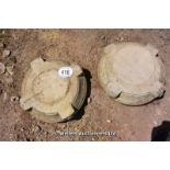 *A PAIR OF RECONSTITUTED STONE BASES, EACH 500 DIAMETER
