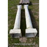 *A PAIR OF FIBREGLASS COLUMNS, 2500 HIGH WITH A BASE OF 400 X 400