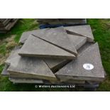 *A PALLET OF SAWN SHAPED YORKSTONE, APPROX 3 SQUARE METRES