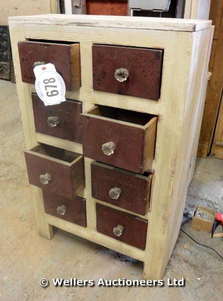 *A SET OF EIGHT APOTHECARY DRAWERS, 590 X 930 X 220