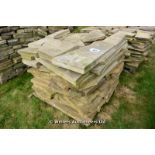 *A PALLET OF NEW AND SAWN YORKSTONE CRAZY PAVING, APPROX 14 SQUARE METERS