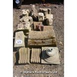 *A LARGE QUANTITY OF VARIOUS DECORATIVE STONE SECTIONS