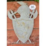 *A CAST ALUMINIUM ARMOIRE PLAQUE