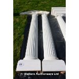 *CIRCA 1950 PLASTER COMPOSITE DEMI-LUME FLUTED COLUMNS WITH IONIC CAPITALS SALVAGED FROM