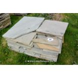 *A PALLET OF KOTAH BLUE INDIAN SANDSTONE CRAZY PAVING, APPROX 11 SQUARE METRES