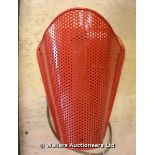*A PAIR OF VINTAGE STYLE RED MESH METAL WALL POCKETS