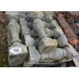 *A PALLET OF APPROX FOURTEEN CARVED STONE BALUSTRADES, 750 HIGH