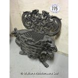 *A HIGHLY DECORATIVE VICTORIAN CAST IRON FIRE BASKET, 550 WIDE