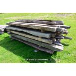 *A SELECTION OF APPROX FORTY WANEY EDGED ENGLISH OAK BEAMS, THE LONGEST 2700