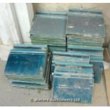 *APPROX FIFTY BLUE GLAZED SHIRTING BOARD TILES