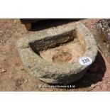 *A BOW FRONTED CORNISH GRANITE TROUGH, 650 X 500 X 250