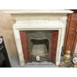 *A WHITE PAINTED VICTORIAN CAST IRON FIREPLACE, 1040 X 1260