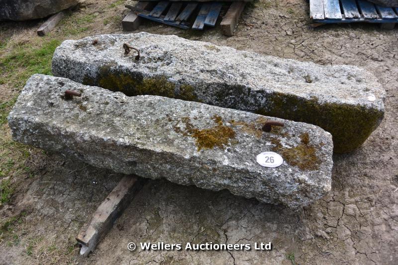 *A PAIR OF CORNISH GRANITE GATE POSTS, THE TALLEST 1760 HIGH