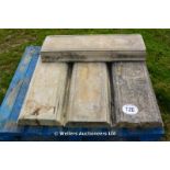 *FOUR RECONSTITUTED STONE BALUSTRADE BASES, TOTAL LENGTH 3600