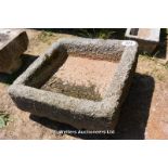 *A CORNISH GRANITE TROUGH, 730 X 730 X 270