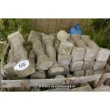 *A PALLET OF APPROX FORTY CONCRETE BALUSTRADES, 450 HIGH