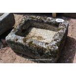 *A CORNISH GRANITE TROUGH, 650 X 530 X 260