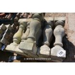*A PALLET OF APPROX ELEVEN CARVED STONE BALUSTRADES, 750