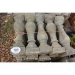 *A PALLET OF APPROX FIFTEEN RECONSTITUTED STONE BALUSTRADES, 690 HIGH