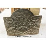 *A CAST IRON FIRE BACK DEPICTING AN EAGLE CREST, 720 X 570