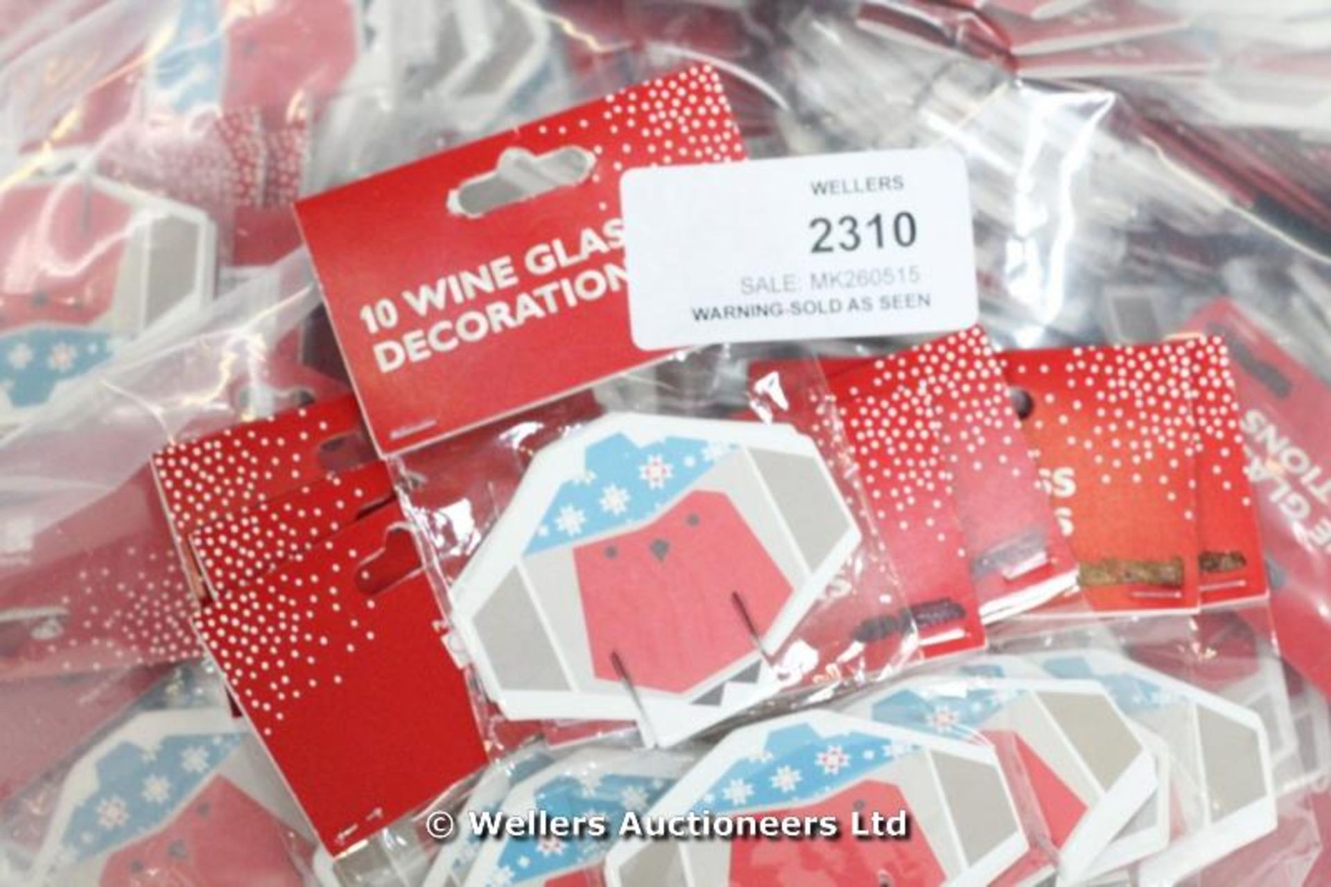 *X175 CHRISTMAS WINE GLASS DECORATIONS 10PACK / GRADE: NEW / BOXED (DC2) {#1162 [MK260515-2310}