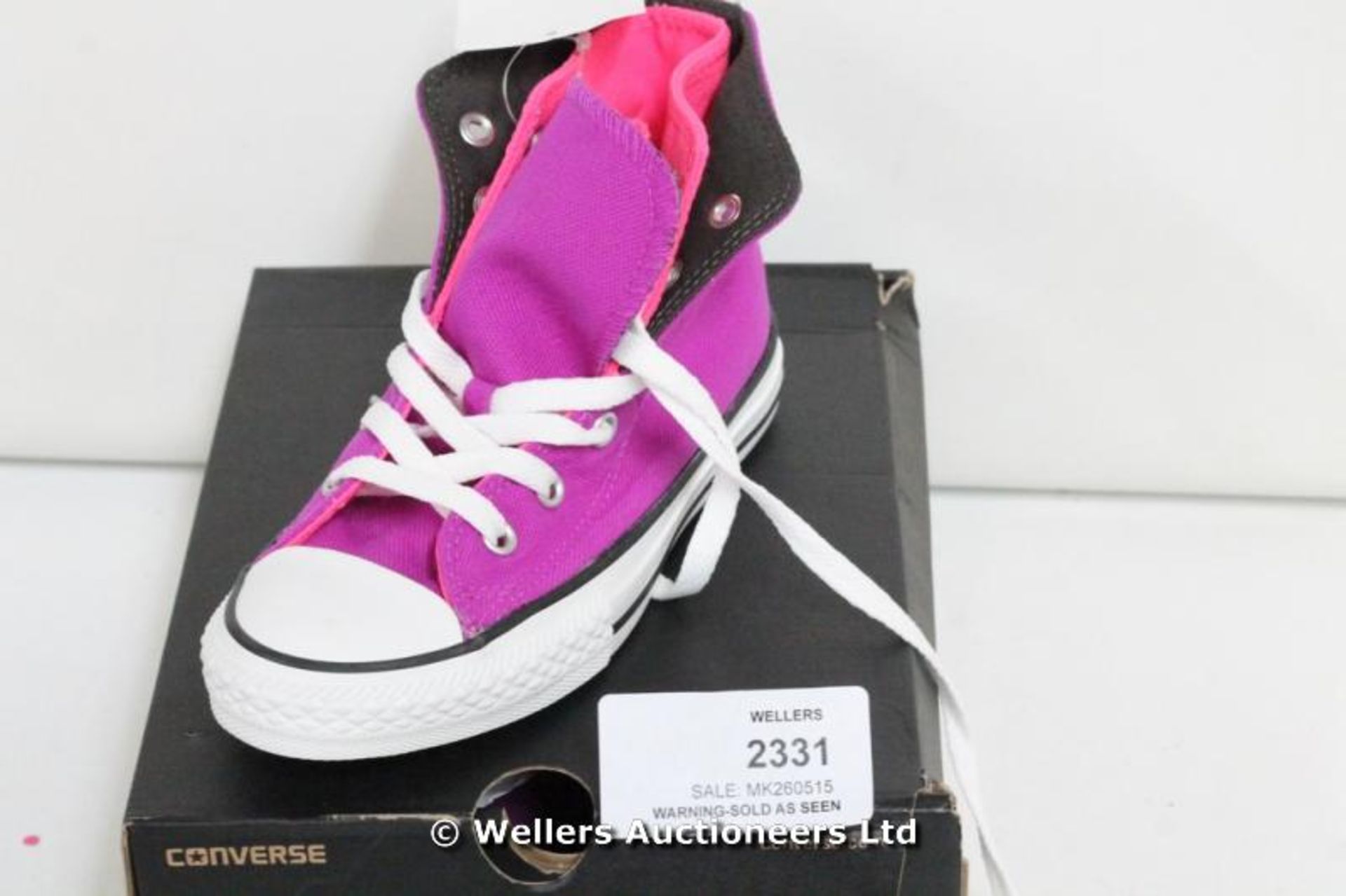 CHILDRENS CONVERSE HI PURPLE PLIMSOLLS SIZE 13 / GRADE: NEW / BOXED (DC2) {#1162 [MK260515-2331}