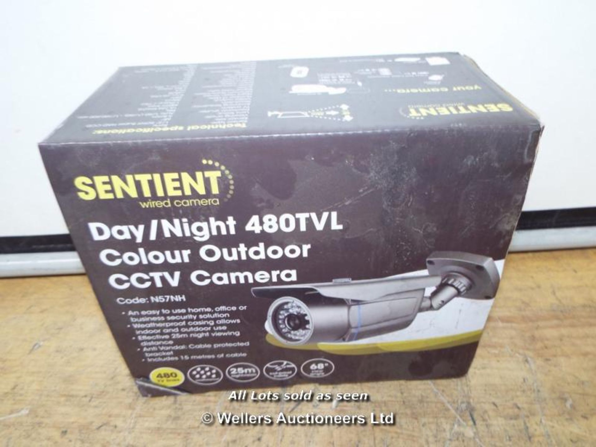 *SENTIENT SENTIENT 480 TVL WIRED OUTDOOR CAMERA WITH 25M NIGHT VISION N57NH / GRADE: RETAIL