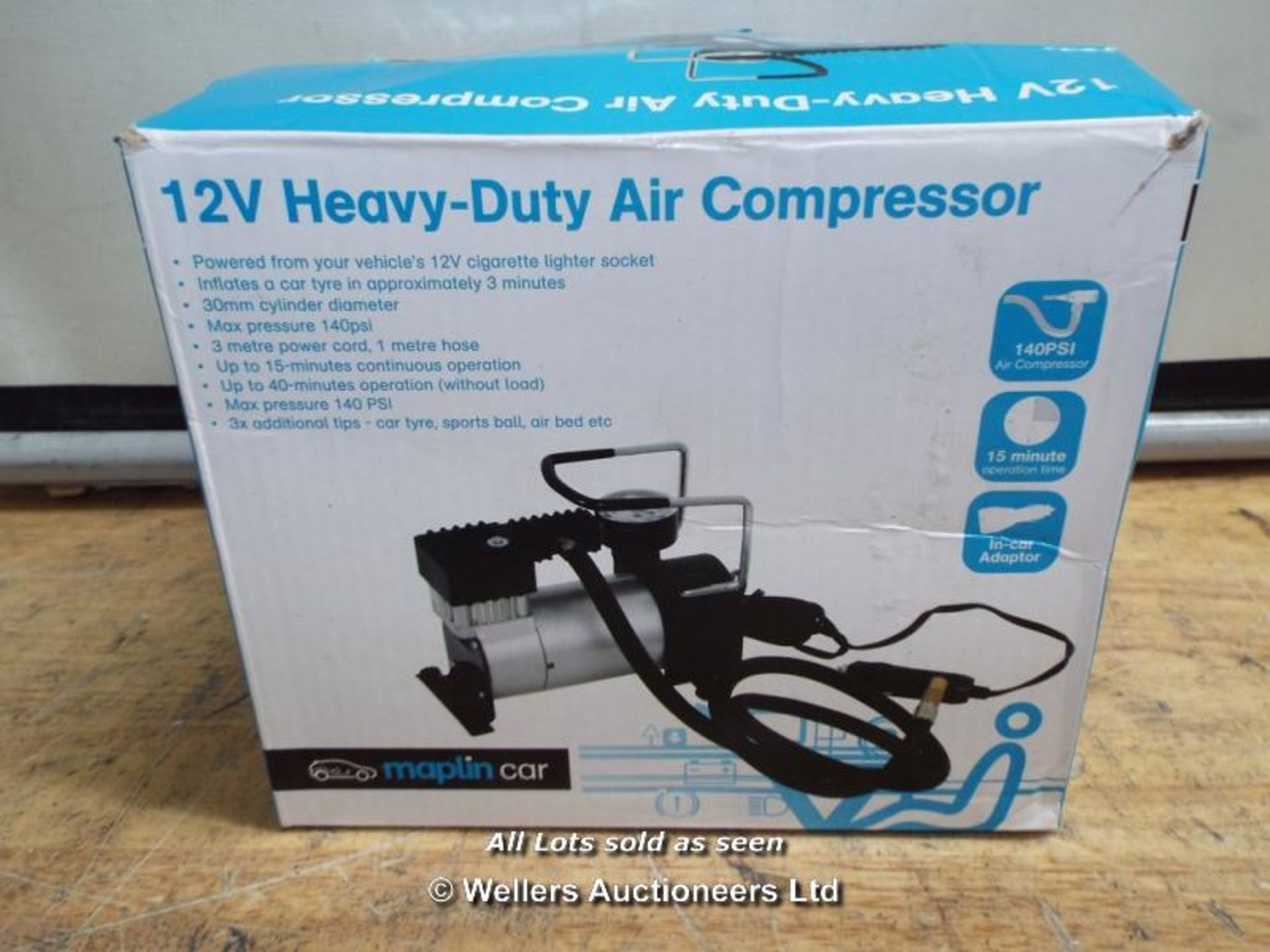 *NIKKAI NIKKAI HEAVY DUTY AIR COMPRESSOR 12V 140PSI A31HU / GRADE: RETAIL RETURN  / BOXED  (DC2) [