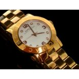 *Ladies' Marc Jacobs bracelet wristwatch, circular white dial, quartz movement with gold plated case