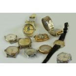 Selection of gentlemen's wristwatches, including a LIP Geneve, Derby and Josmar