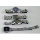 *Selection of gentlemen's bracelet wristwatches including rectangular dial Armani and Seiko