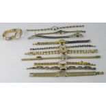 *Selection of ladies' gold coloured bracelet wristwatches, including Seiko and manual Excalibur (Lot