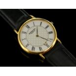 *Gentlemen's Raymond Weil wristwatch, circular white dial with Roman numerals, date window