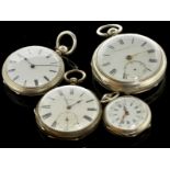 Selection of four silver pocket watches, including a Stewart Dawson & Co