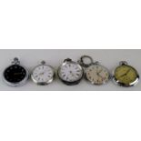 *Five pocket watches including Oris, silver cased Kendal & Dent and Novoris (Lot subject to VAT)