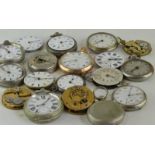 Selection of pocket watches, including a fusee movement and various case materials and designs