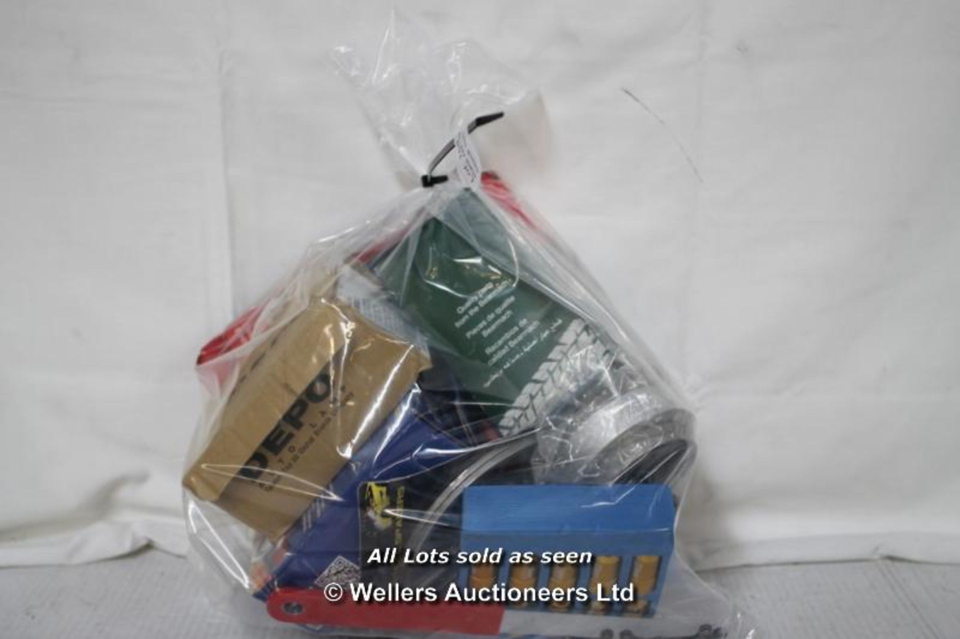 11 MIXED ITEMS, WHEEL SPACER, LUG NUTS, COGS, EXHAUST HEAT WRAP, OIL FILTERS X2, BELT, BJS COMPONENT - Image 2 of 2