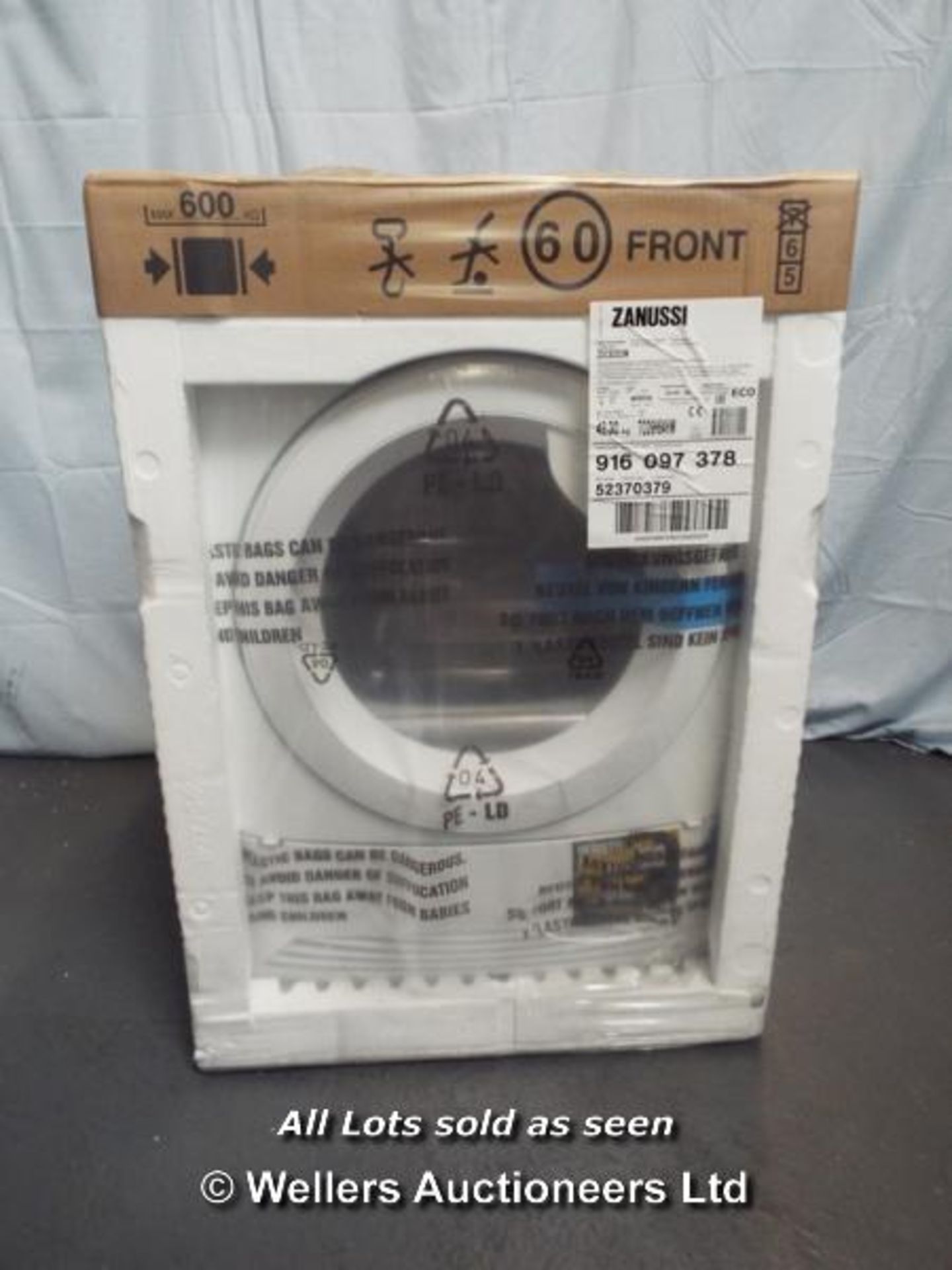 ZANUSSI ZDC8203W CONDENSER TUMBLE DRYER, 8KG LOAD, B ENERGY RATING, WHITE / GRADE: BRAND NEW WITH - Image 2 of 5