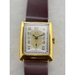 Gentlemen's Omega wristwatch, rectangular two tone dial, outer minute track, applied Arabic