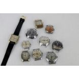 Selection of ten vintage wristwatches including Smiths, Prestige and Ardan