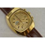 *Gentlemen's gold plated Omega Seamaster chronograph wristwatch, gold coloured dial with applied