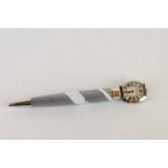 *Limited Edition Cartier ball point pen, No. 0521/2000, tonneau shaped mother of pearl dial, inner