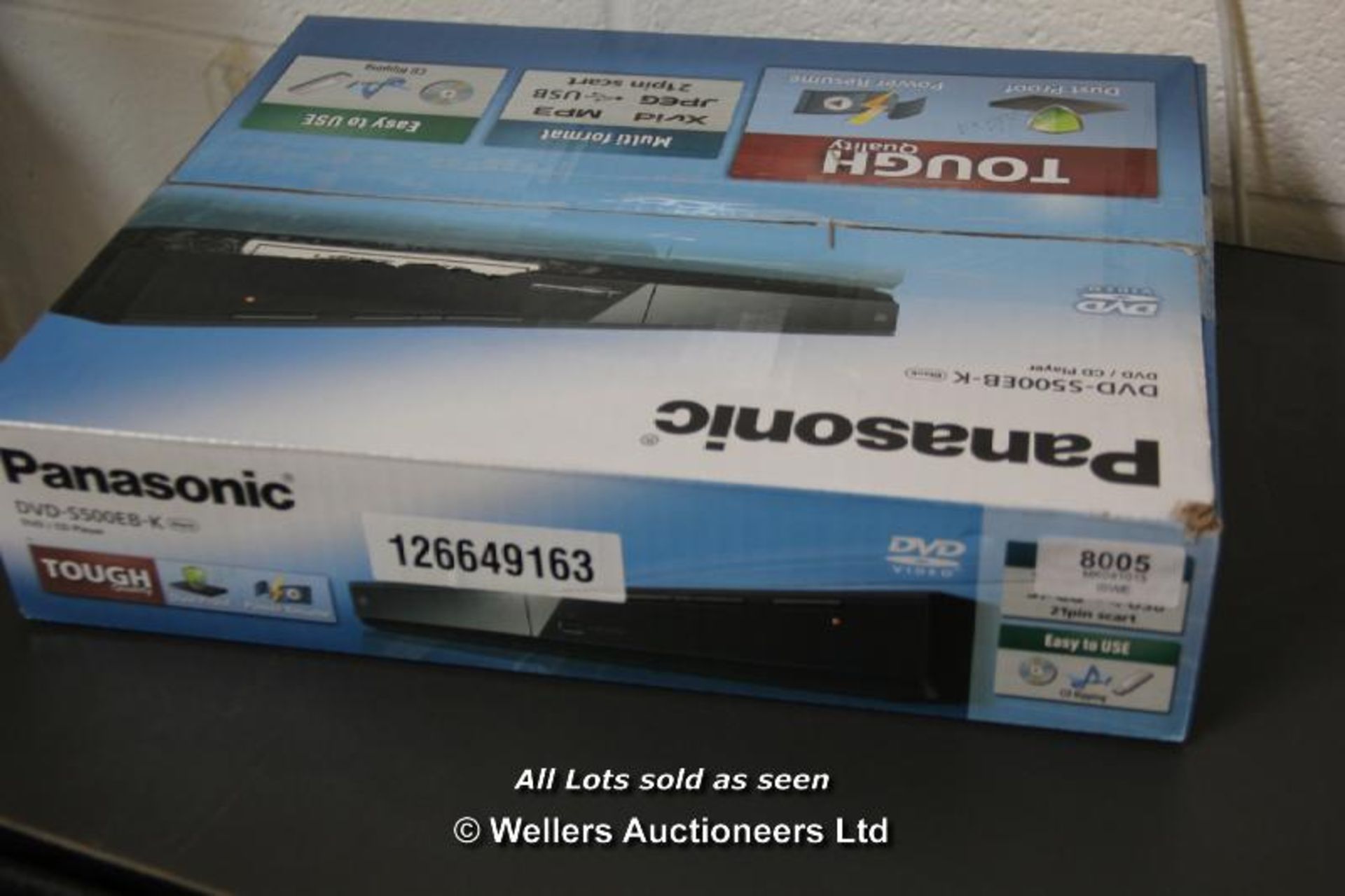 PANASONIC DVD-S500EB-K DVD PLAYER / BRANDED BOX / GRADE: RETURNS / BOXED (DC2) [C21] (4074132)