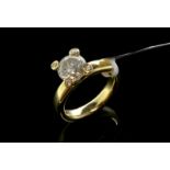 Single stone diamond ring, round brilliant cut diamond weighing an estimated 2.50ct, estimated